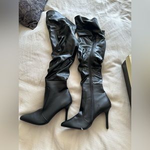 Pleaser Classique stiletto heel knee-high boots. Size 11.